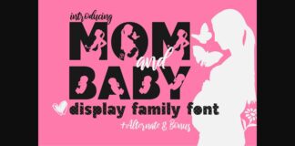 XMom and Baby Font Font Poster 1