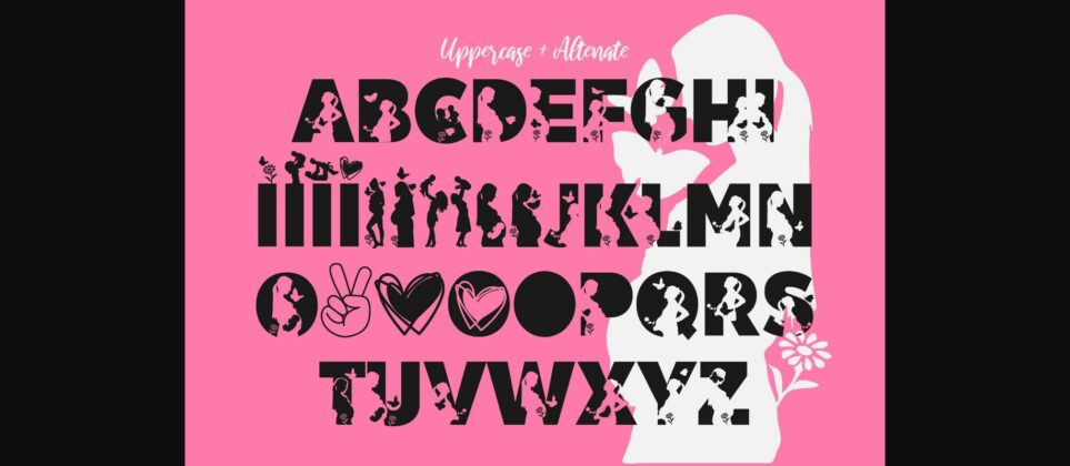 XMom and Baby Font Font Poster 5