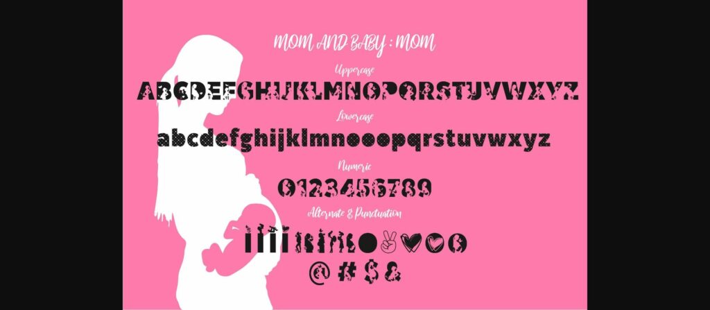 XMom and Baby Font Font Poster 7