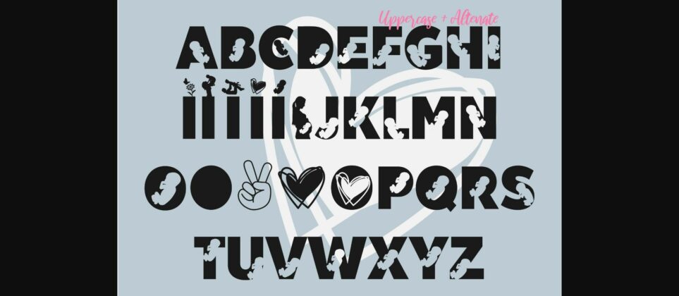 XMom and Baby Font Font Poster 8