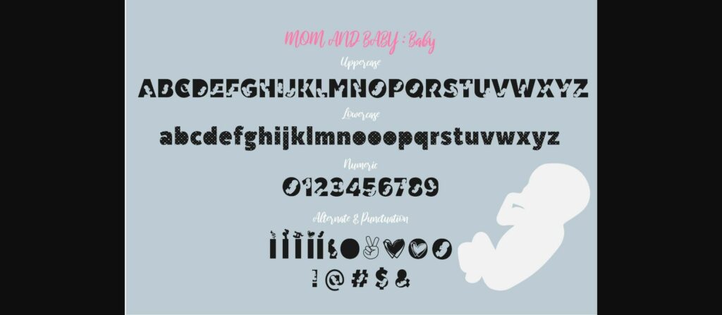 XMom and Baby Font Font Poster 10