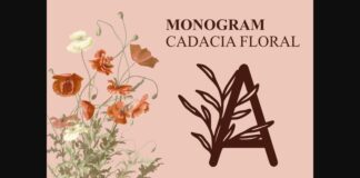 Monogram Cadacia Floral Font Poster 1