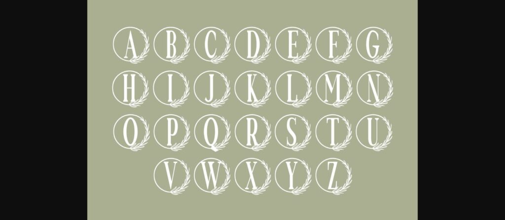 Monogram Circle Botanic Font Poster 5