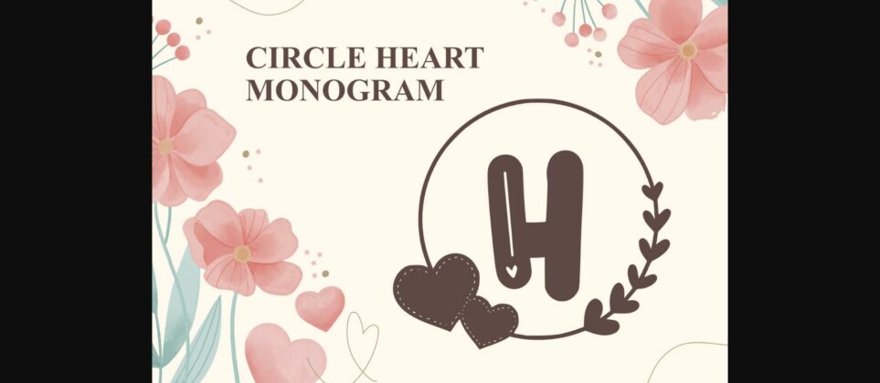 Monogram Circle Heart Font Poster 3