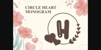 Monogram Circle Heart Font Poster 1