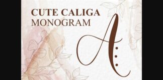 Monogram Cute Caliga Font Poster 1