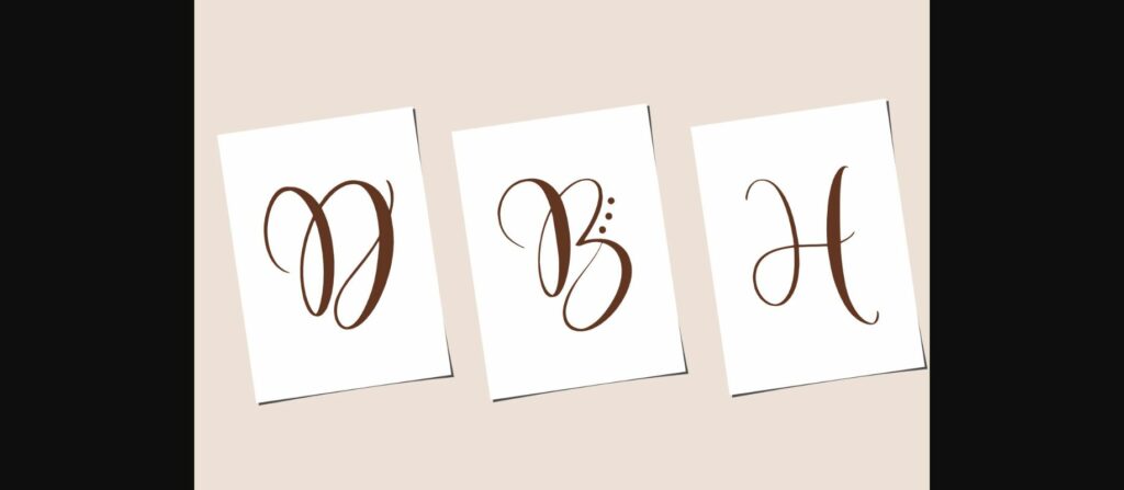 Monogram Cute Caliga Font Poster 4