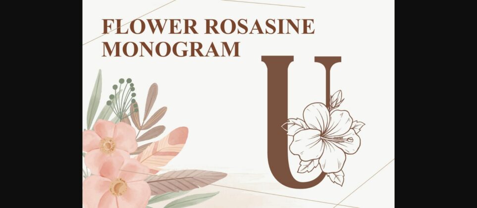 Monogram Flower Rosasine Font Poster 3