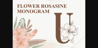 Monogram Flower Rosasine Font Poster 1