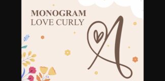 Monogram Love Curly Font Poster 1