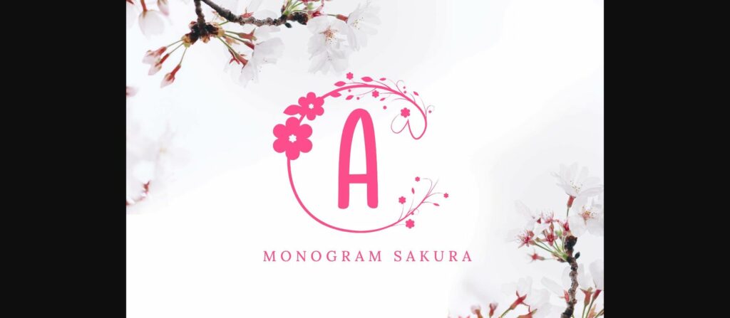 Monogram Sakura Font Poster 3