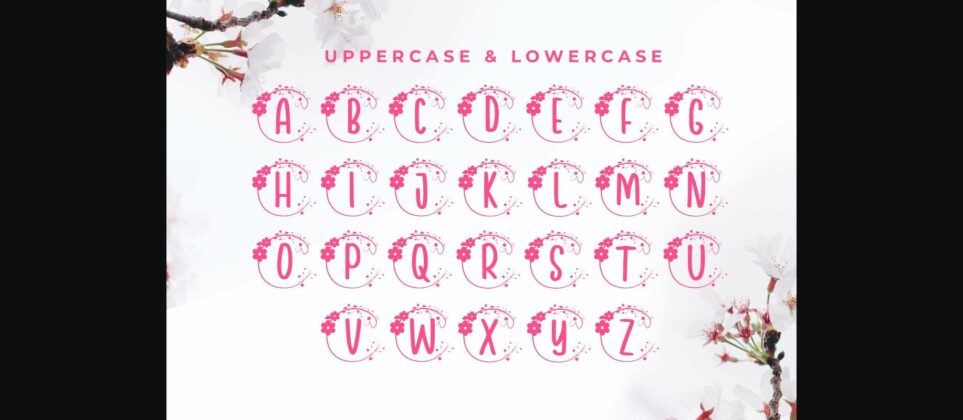 Monogram Sakura Font Poster 5