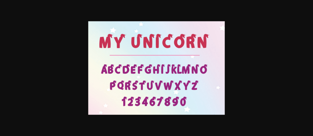 My Unicorn Font Poster 4