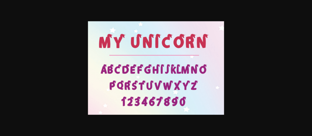 My Unicorn Font Poster 2