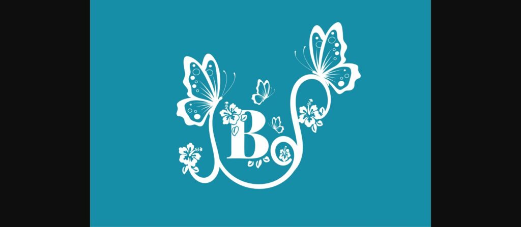 New Butterfly Garden Monogram Font Poster 2