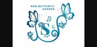 New Butterfly Garden Monogram Font Poster 1