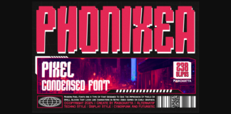 Phonixea - Pixel Condensed Font Poster 1