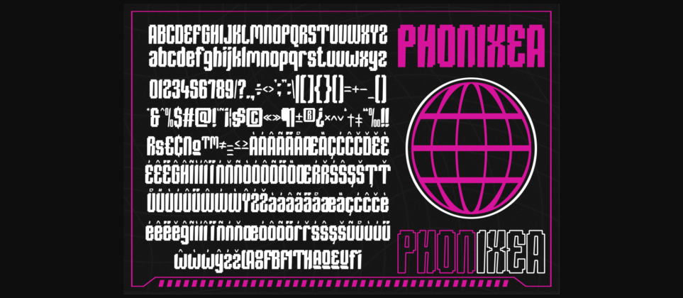 Phonixea - Pixel Condensed Font Poster 6