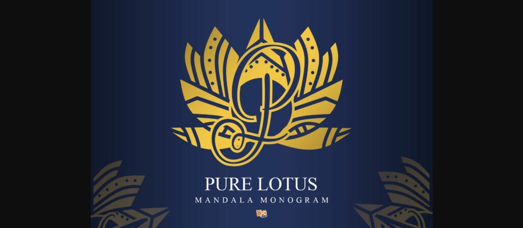 Pure Lotus Mandala Monogram Font Poster 3