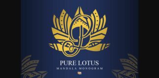 Pure Lotus Mandala Monogram Font Poster 1