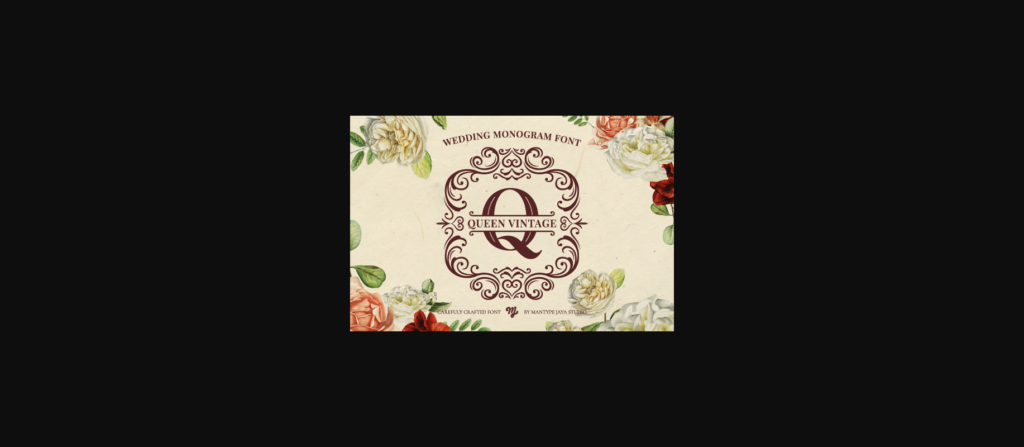 Queen Vintage Monogram Font Poster 3