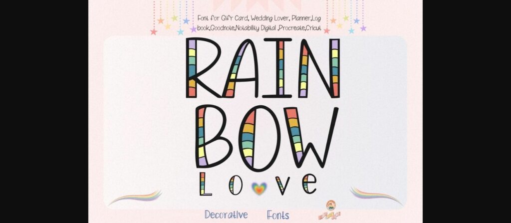 Rainbow Love Font Poster 3