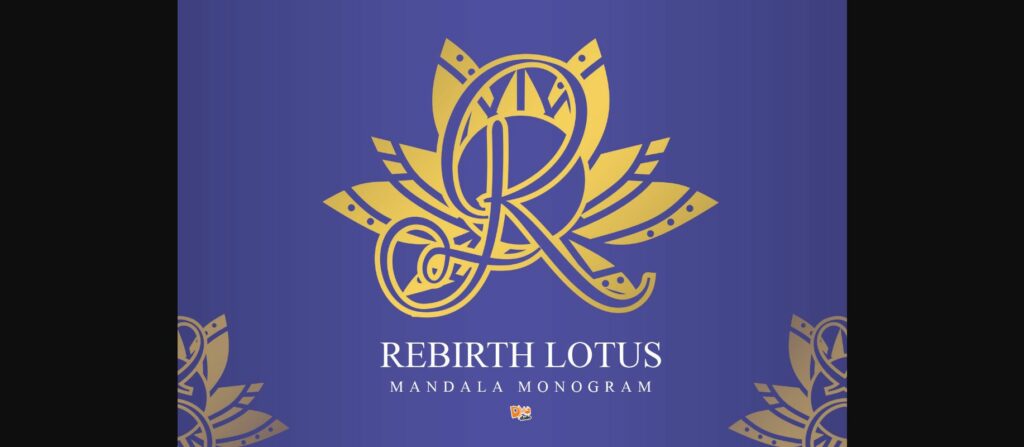 Rebirth Lotus Mandala Monogram Font Poster 3