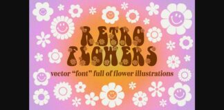 Retro Flowers Font Poster 1