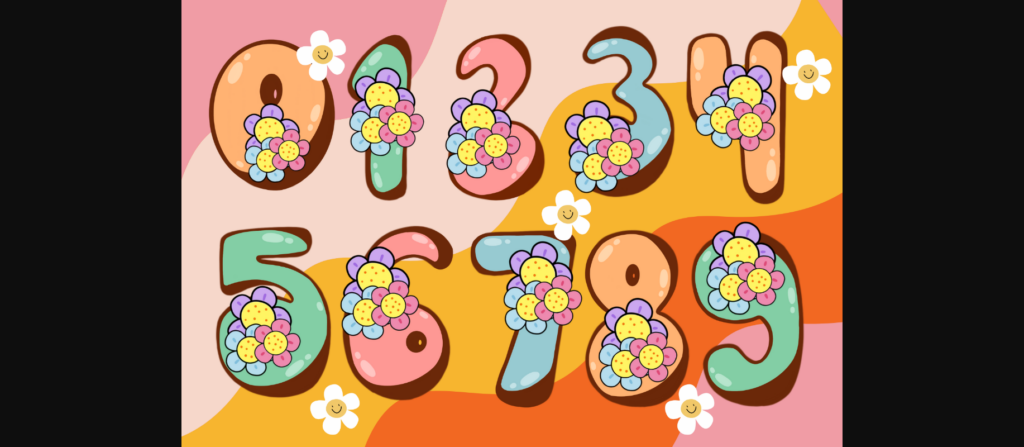 Retro Flowers Font Poster 5