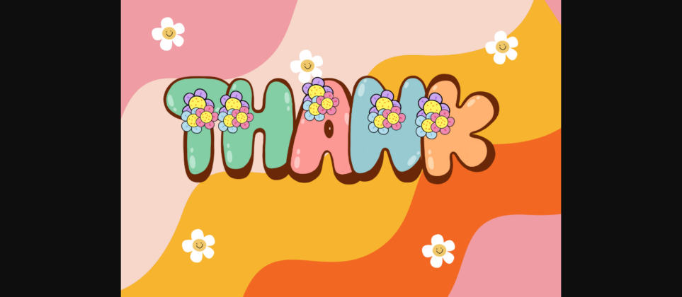 Retro Flowers Font Poster 9