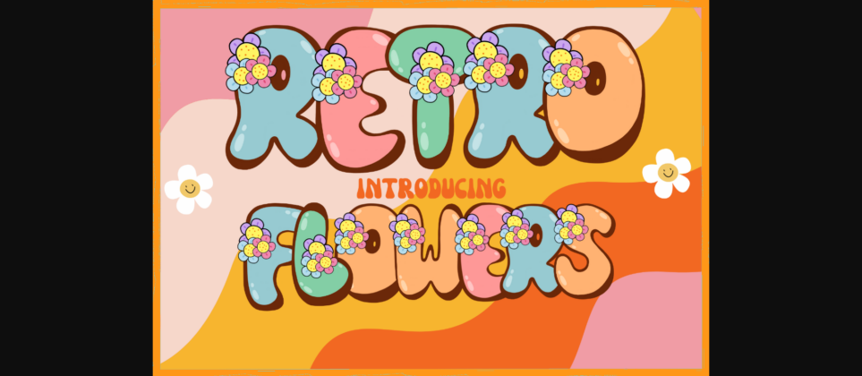 Retro Flowers Font Poster 1