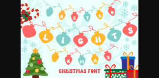 Retro Lights Xmas Font Poster 1