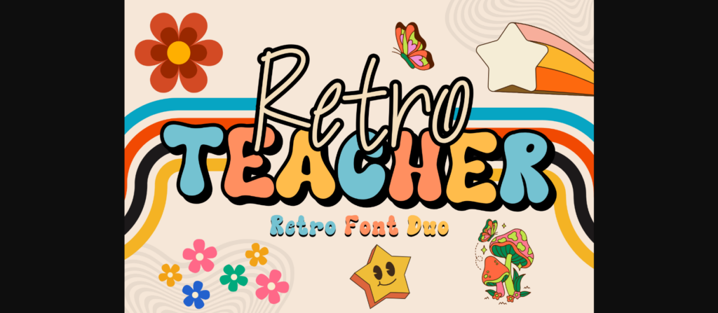 Retro Teacher Font Poster 3