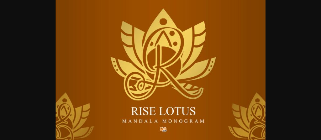 Rise Lotus Mandala Monogram Font Poster 3