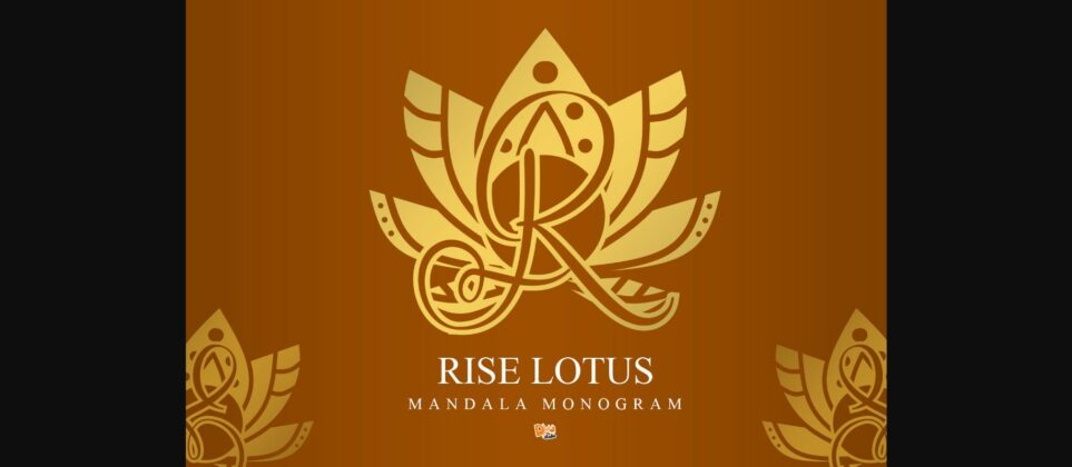 Rise Lotus Mandala Monogram Font Poster 3