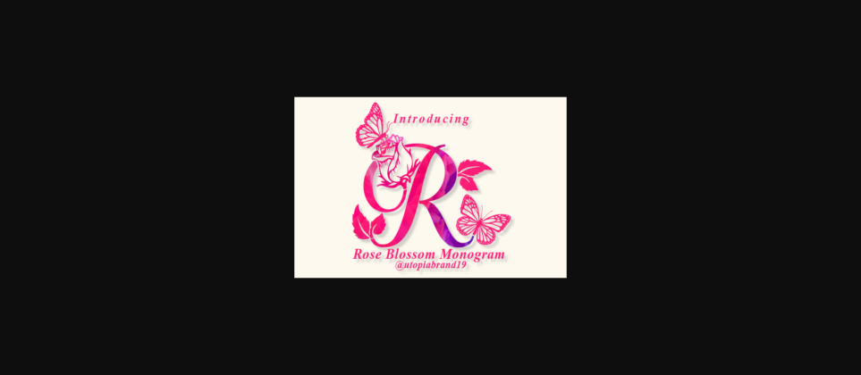 Rose Blossom Monogram Font Poster 3