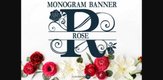 Rose Monogram Banner Font Poster 1