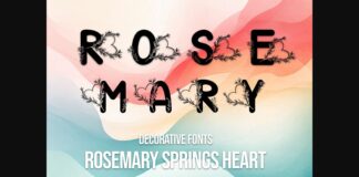 Rosemary Springs Heart Font Poster 1