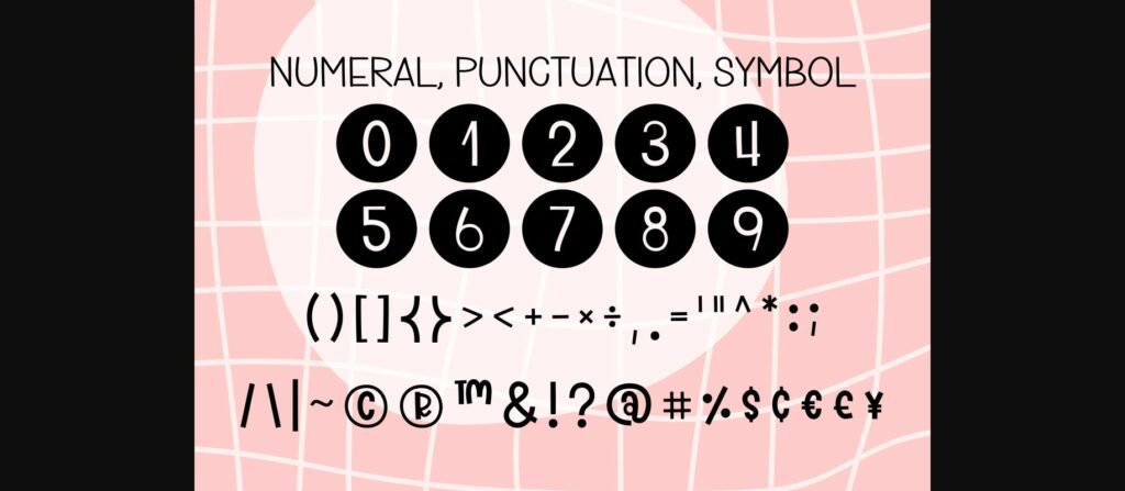 Round Keyboard Font Poster 8