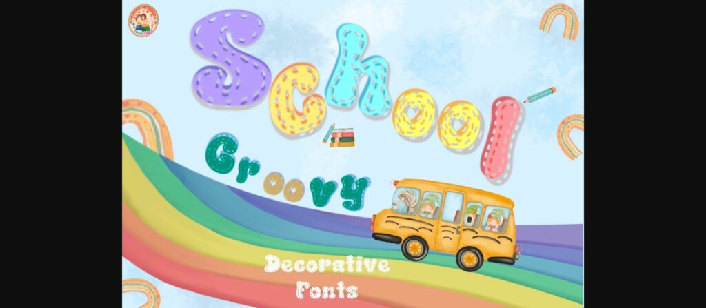 School Groovy Font Poster 3