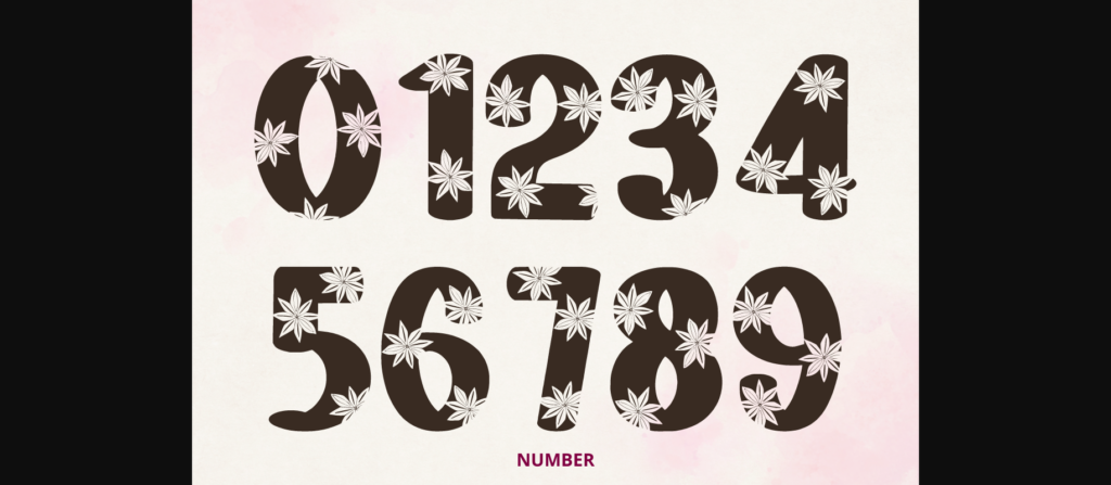 Simple Flower Font Poster 7