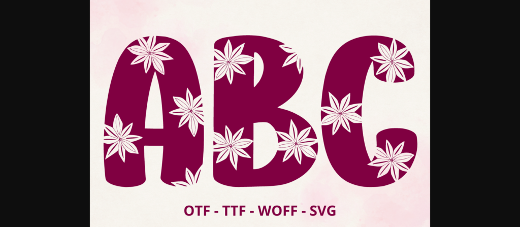 Simple Flower Font Poster 8