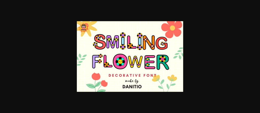 Smiling Flower Font Poster 3