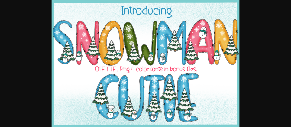 Snowman Cutie Font Poster 3