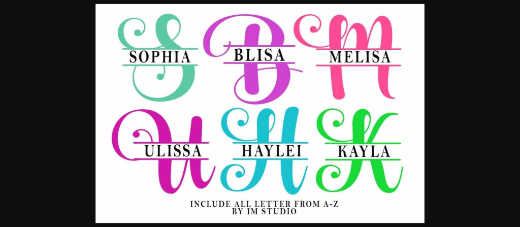 Sophia Monogram Font Poster 3