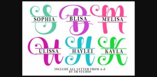 Sophia Monogram Font Poster 1