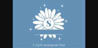 Sparkling Daisy Monogram Font Poster 1