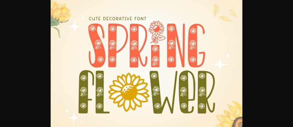 Spring Flower Font Poster 3