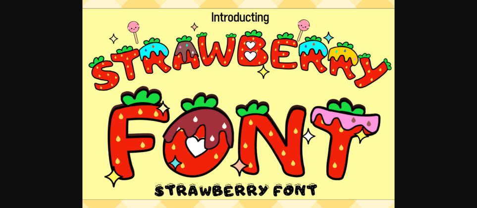 Strawberry Font Poster 3