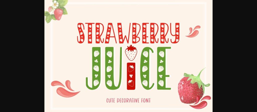 Strawberry Juice Font Poster 3